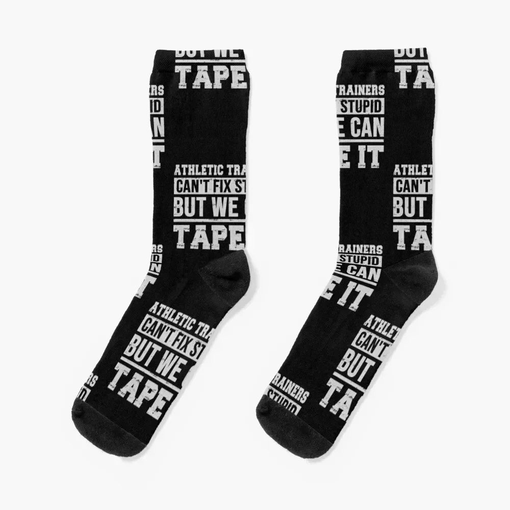 Athletic Trainers Can't Fix Stupid But We Can Tape It Socks ankle floor retro Men's Socks Women's