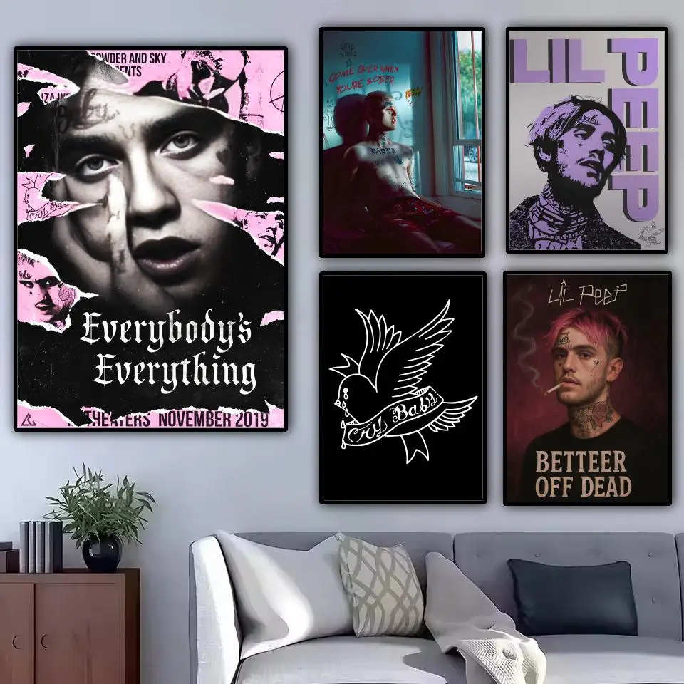 L-Lil P-Peep Rapper Poster Modern and Elegant Wall Stickers for Home Decor Living Room Dormitory Wall Art
