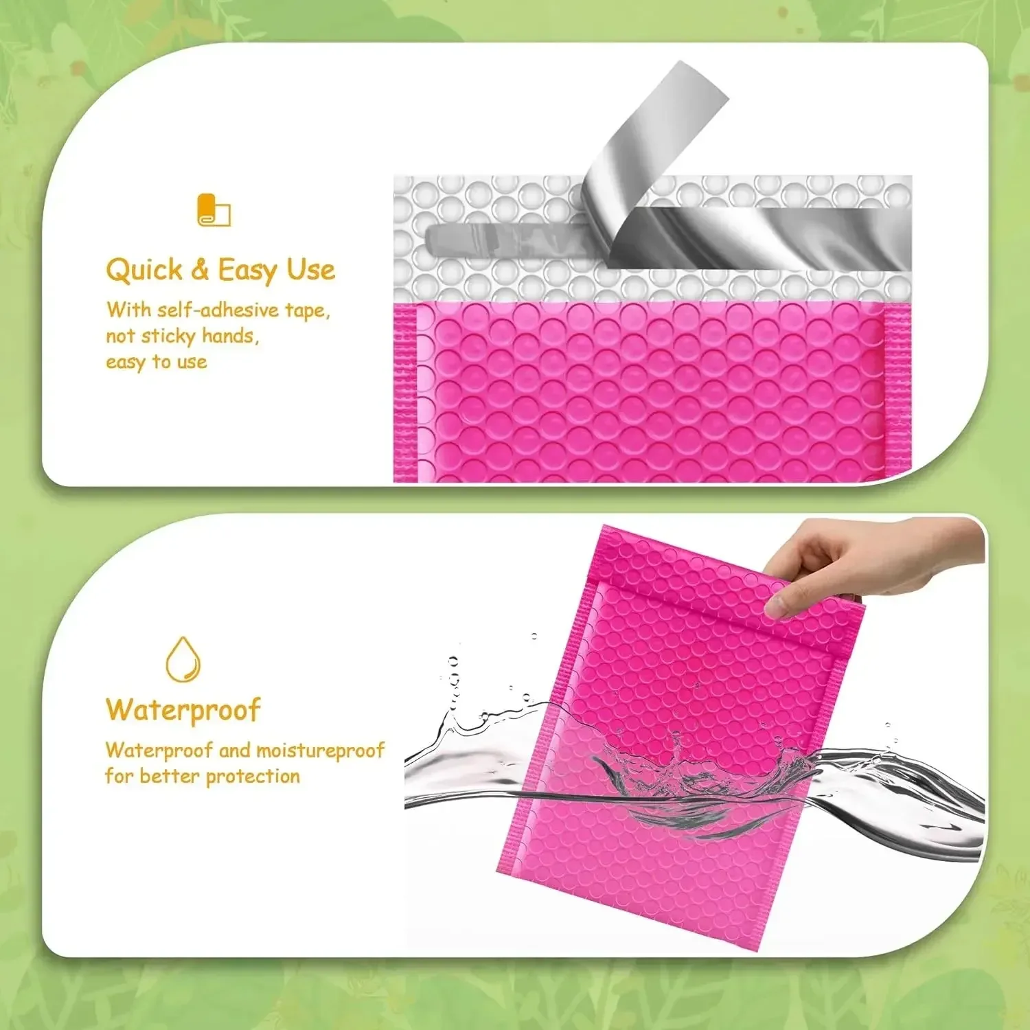 Imagem -02 - Envelope de Bolha Rosa Pacote de Entrega Suprimentos de Pequenas Empresas Envelopes Pacotes de Envio Bolsa de Embalagem Mailer 50 Pcs