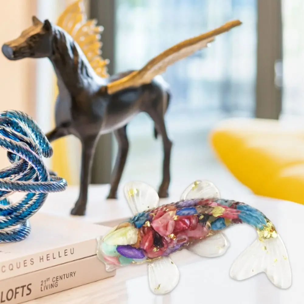 Crystal Crystal Gravel Carp Ornament Resin Epoxy Home Decoration Drip Gel Small Fish Ornaments Goldfish Gifts Desktop Jewelry