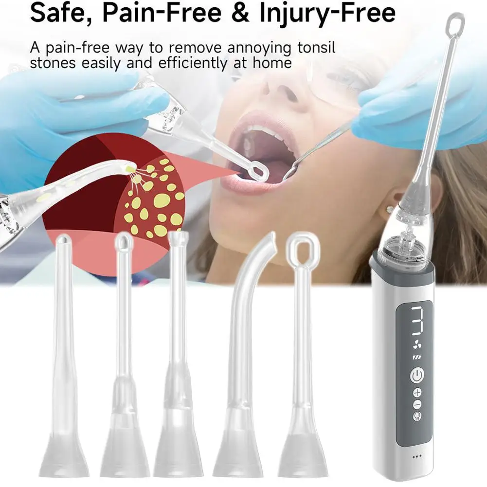 Tonsil Stone Remover Kit Painless Vacuum Suction Tool For Bad Breath Relief Oral Hygiene Rechargeable Tonsil Stone Aspirato B2J6