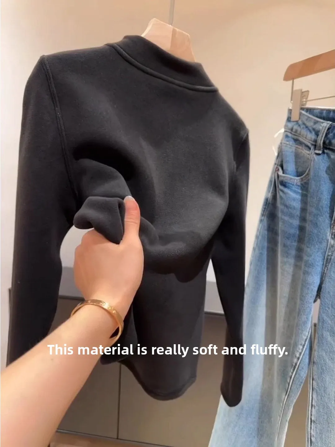 Sweat-shirt à col montant pour femme, automne-hiver, veste avec fermeture éclair, veste intérieure en duvet, marque chinoise YR-LMY, manches longues