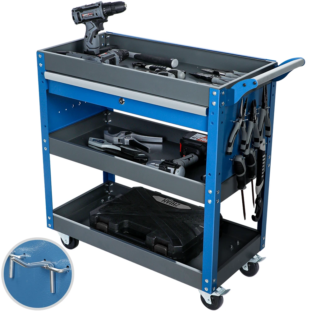 Tool Trolley Cart Shelf High Hardness Alloy Tool Rack Powerful Tool Holders Shelf Cart with Four Casters