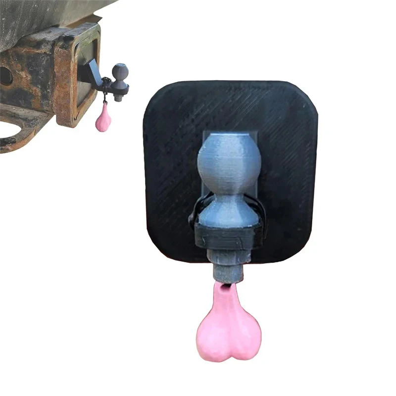 

Funny Trailer Hitch Cover Trailer Hook Cover With Tiny Nuts 3D Tiny Hitch With Tiny Nuts For Square Receivers Novelty Towing