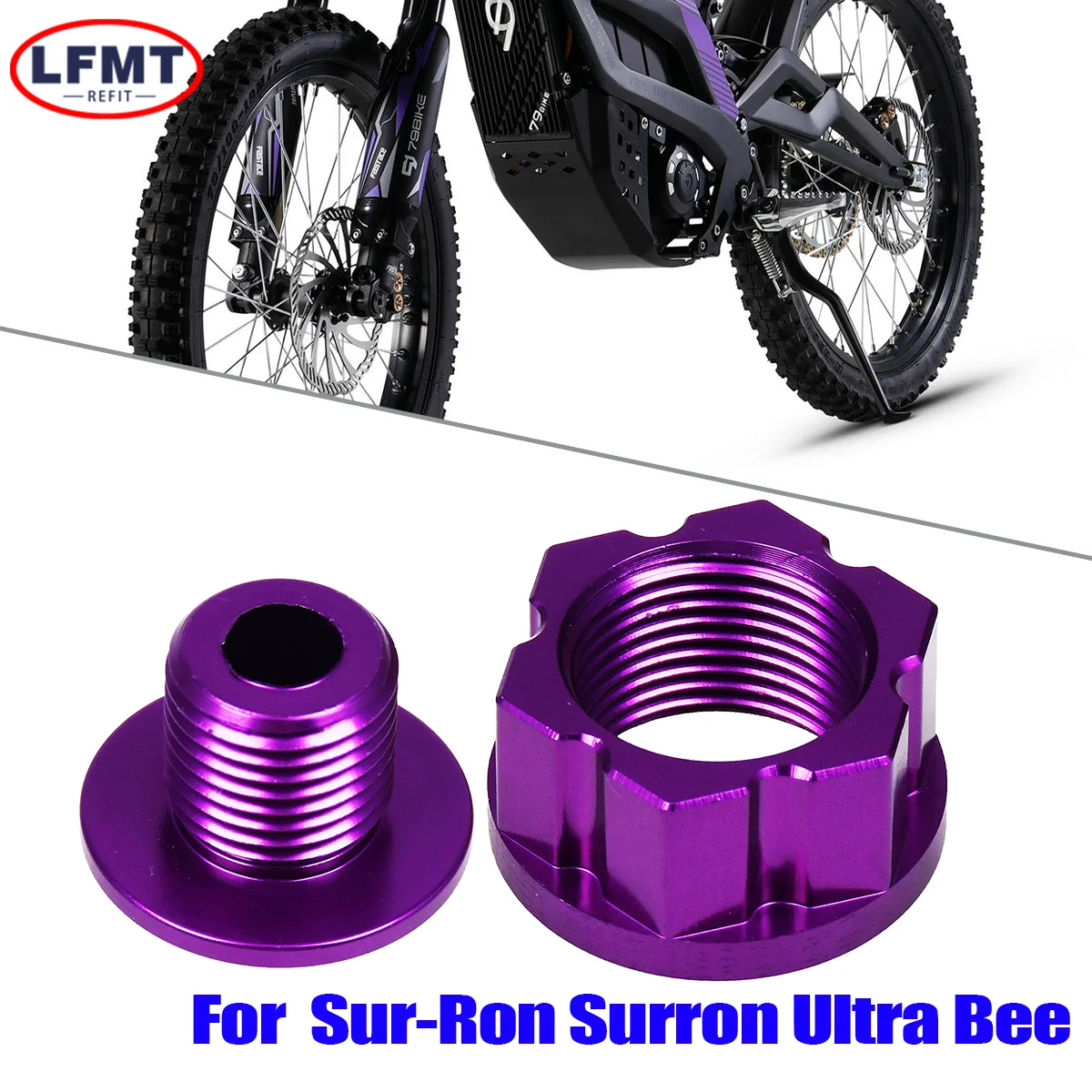 For Surron Light Bee Aluminum Rear Wheel Axle Lock Nuts Motorcycle Accessories Dirt Bike Parts Precision Fit Replacement Nuts