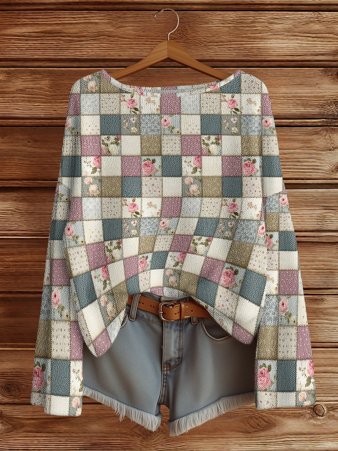 

Осенне-зимний свитер с цветочным принтом, женский винтажный пуловер, свитера, вязаный топ, молодежный товар, модные повседневные джемперы в стиле хип-хоп, элегантная одежда