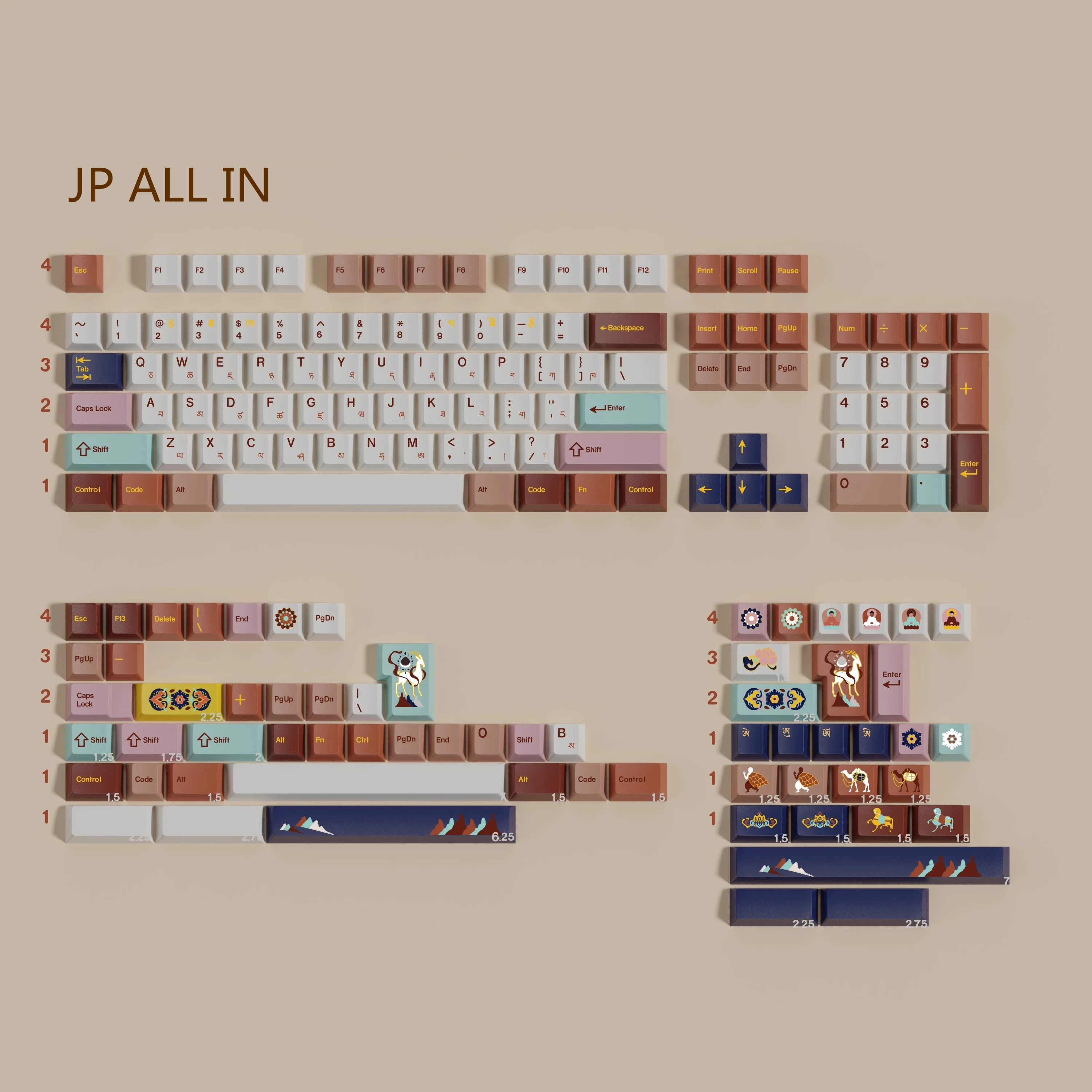 1 Set KKB Boundless Jataka Keycaps PBT 5 Side Dye Subbed Key Caps Cherry Profile Keycap For Alice Double B Split 7U Spacebar
