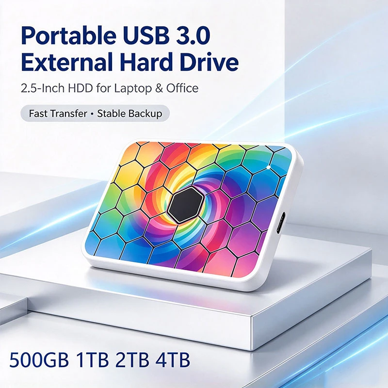 High Speed Upgrade External Portable HDD, 500GB/1TB/2TB, USB 3.0, Black, Mechanical Hard Disk, Desktop, Laptop.