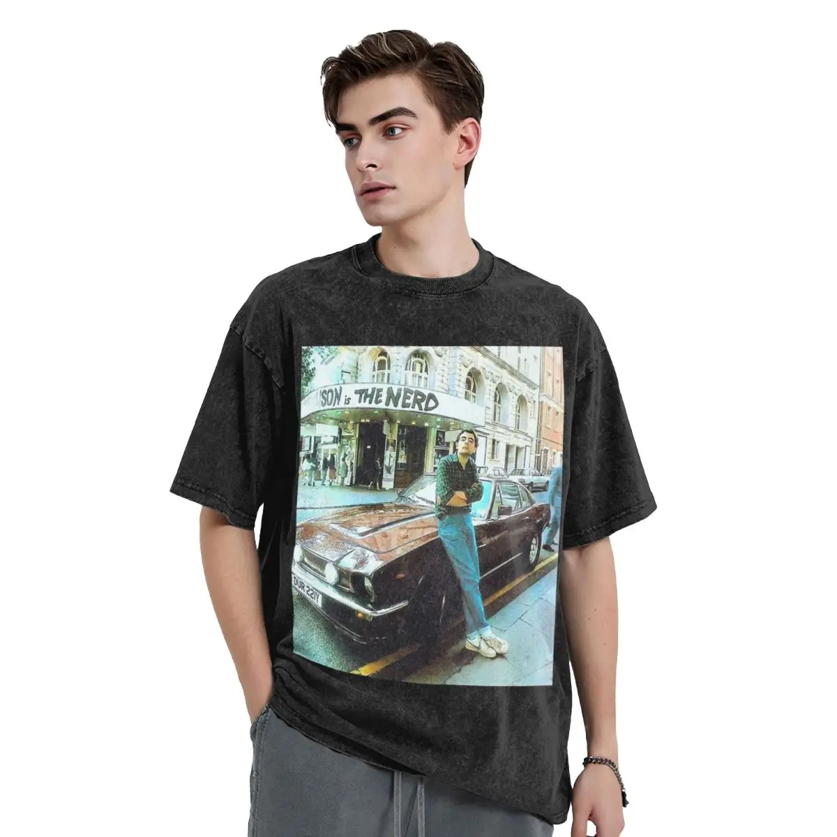 Vintage Cool Rowan Atkinson Aka Mr Bean Washed T Shirts Harajuku Short Sleeve Hip Hop T-Shirt Streetwear Tops Tees for Men Women