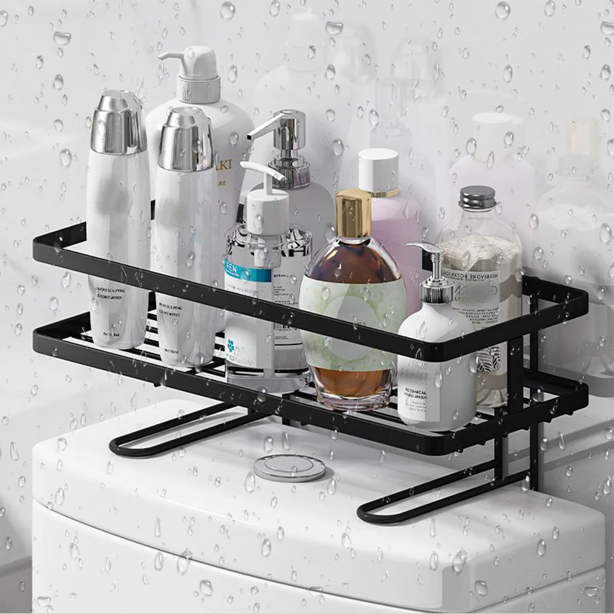 Over The Toilet Storage Bathroom Shelf Multi-function Storage Shelf Free Standing Bathroom Organizer No Drilling Easy Assembly