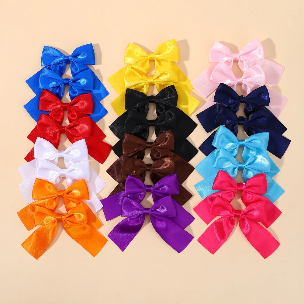 Cheer Up Bow Hairclips para meninas, grampos de cabelo delicados para crianças, acessórios para cabelo, pinos adoráveis, atacado, 3,5 ", 2pcs