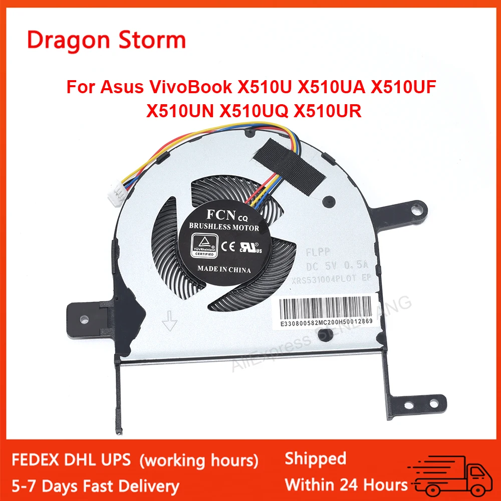 New Laptop CPU Cooling Fan For Asus VivoBook X510U X510UA X510UF X510UN X510UQ X510UR Series DC5V 4Line