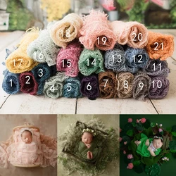 Newborn Photography Props Handmade Twine Net Folding Linen Blanket Mat Background Photo Decoration Studio Shooting Accessories