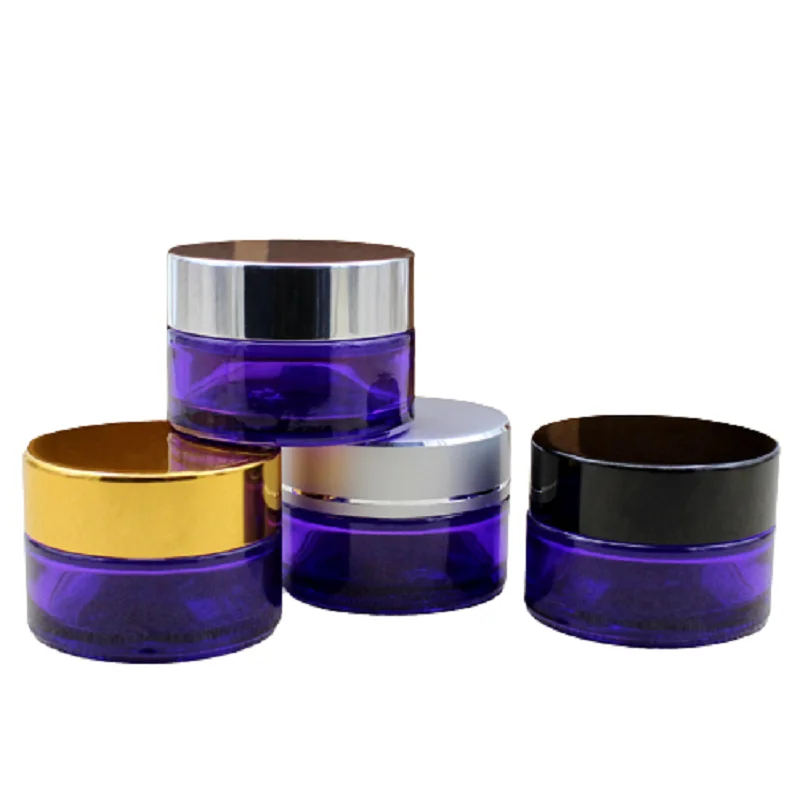 

20G Empty Face Cream Jar Purple Round Facial Mask Pot Eye Cream Cosmetic Container Body Scrub Refillable Glass Cream Jars 20pcs