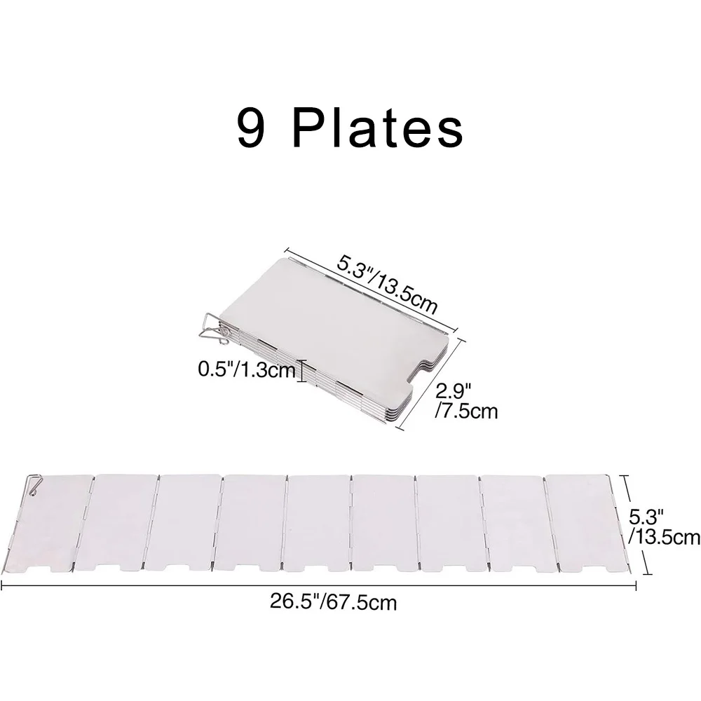 8-teiliger Aluminium-Windschutz für Campingkocher, Windschutz für Outdoor-Camping, Picknick-Kochgerät, Winddichter Schutz
