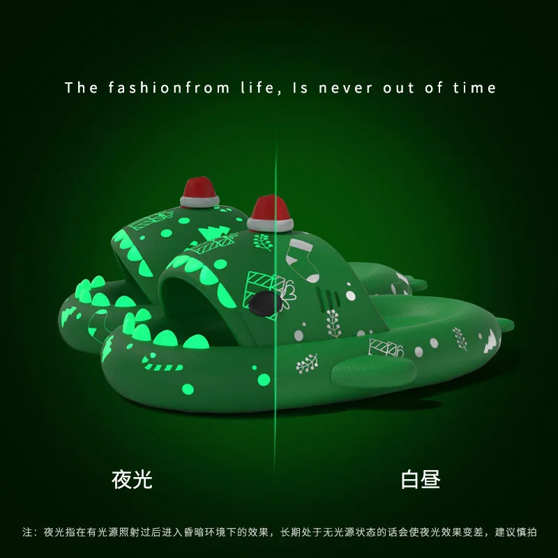 Подарок на Хэллоуин и Рождество, оригинальные тапочки с изображением акулы, мужская летняя верхняя одежда, тапочки с ночником, модные крутые тапочки для пар