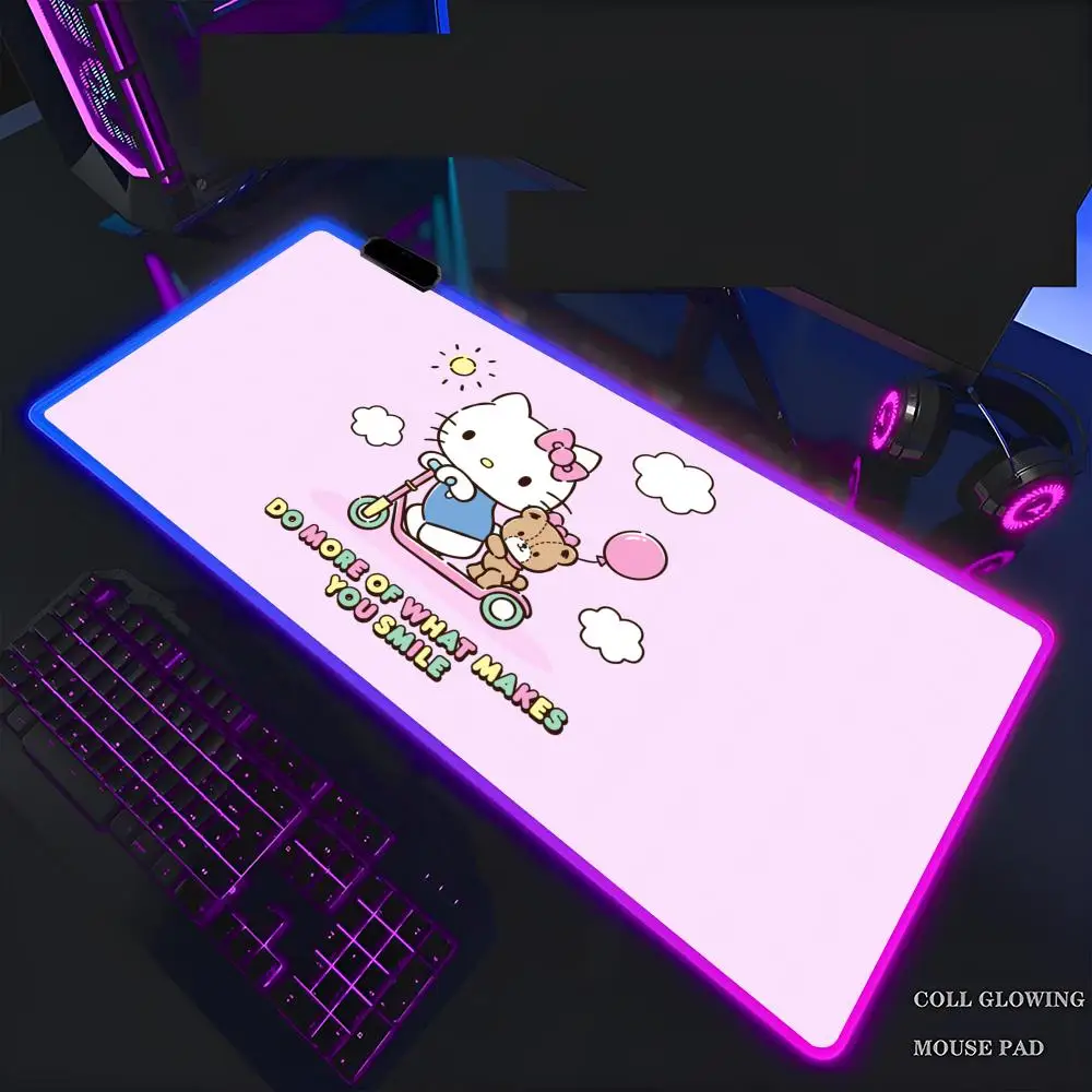 

Anime H-Hello K-Kitty MINISO Mouse Pad Mousepad Rgb Mouse Pad Gaming Backlight Pc Accessories Gamer Keyboard Backlit Mat kawaii Desk Protector Mats Xxl Large Anime