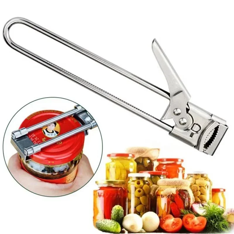 Adjustable Multi-Function Bottle Opener Stainless Steel Lids Off Jar Opener Labor-Saving Screw Can Opener For Kitchen Tools