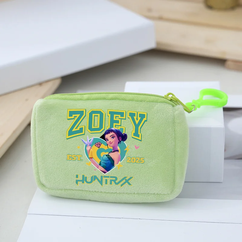 KPop Demon Hunters Coin Purse Girls Kawaii Cartoon Anime Plushed Wallet Portable Mini Storage Bag Pendants Ornaments Kids Gifts