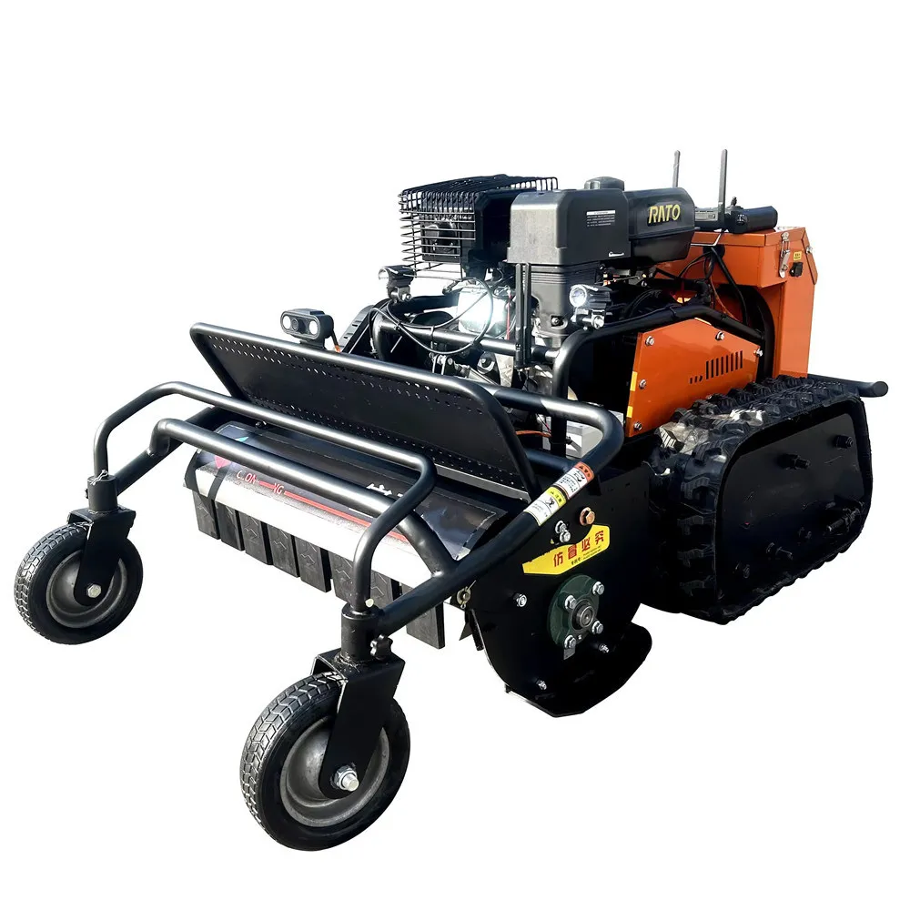 محرك الديزل آلة سحق وإرجاع العشب الخاصة ذاتية الدفع للتحكم عن بعد جزازة العشب الزاحفة