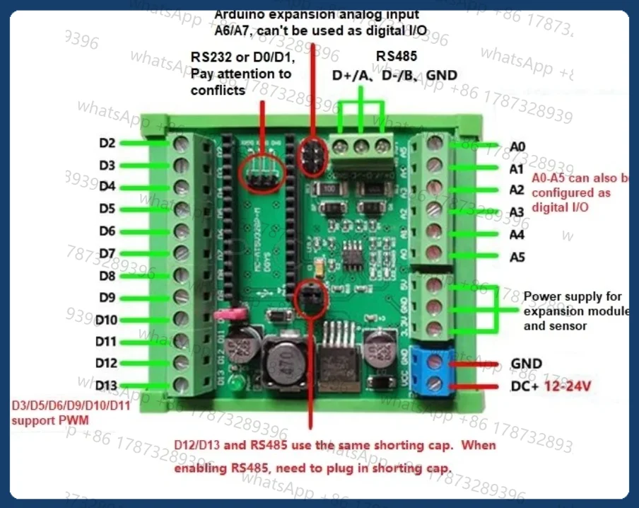 MCU Controller Board + Development Board Kit RS485 Modbus for Arduino Nano ATMEGA328P