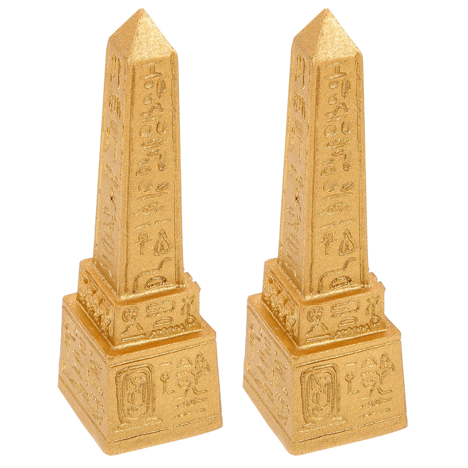 2 Pcs Ancient Egypt Statue Egyptian Desktop Tower Decor Sand Table Figurine Resin Decoration