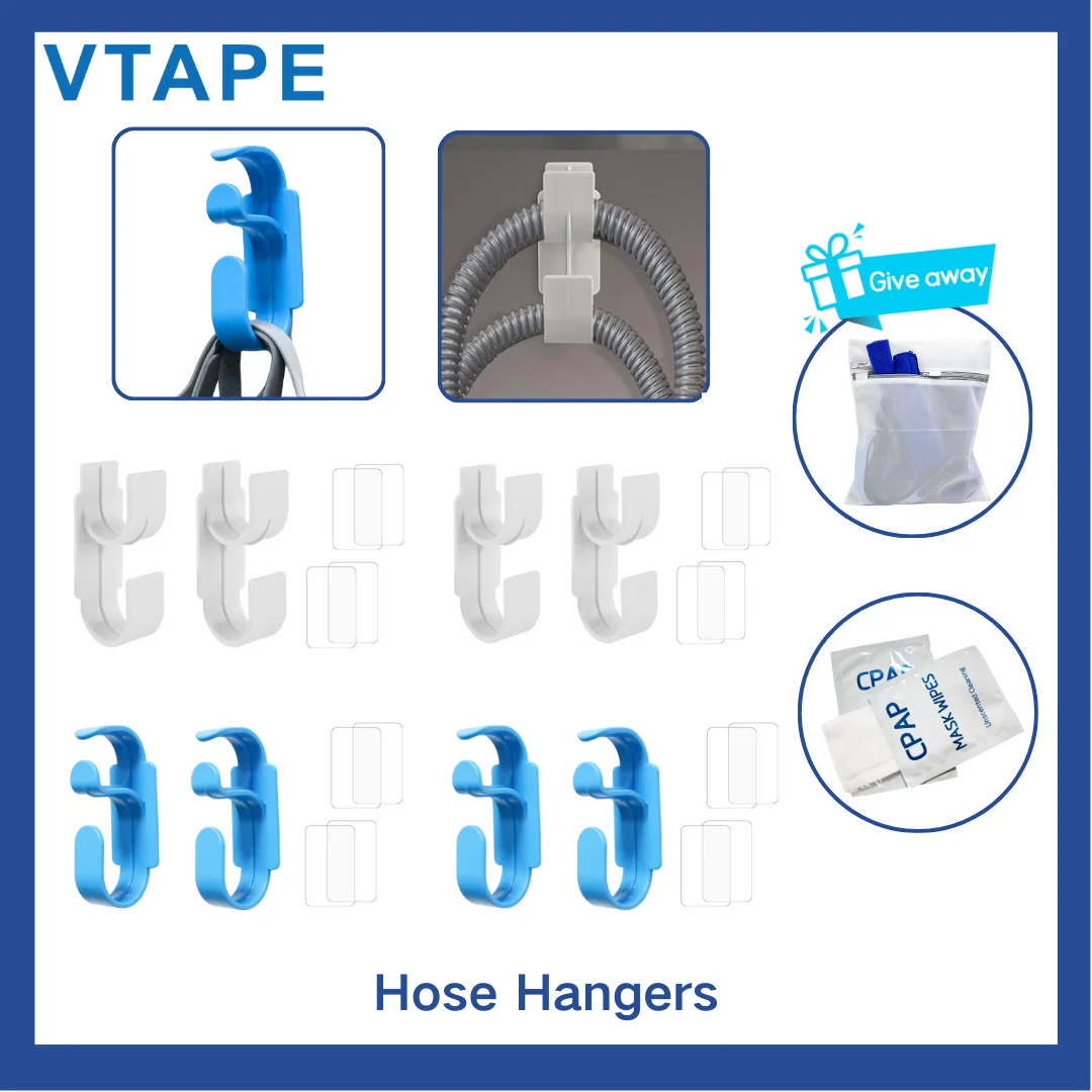 4Pcs CPAP Hose Hanger with Anti-Unhook Feature - CPAP Mask Hook & CPAP Tubing Holder - CPAP Hose Organizer Avoids CPAP Hose Tang