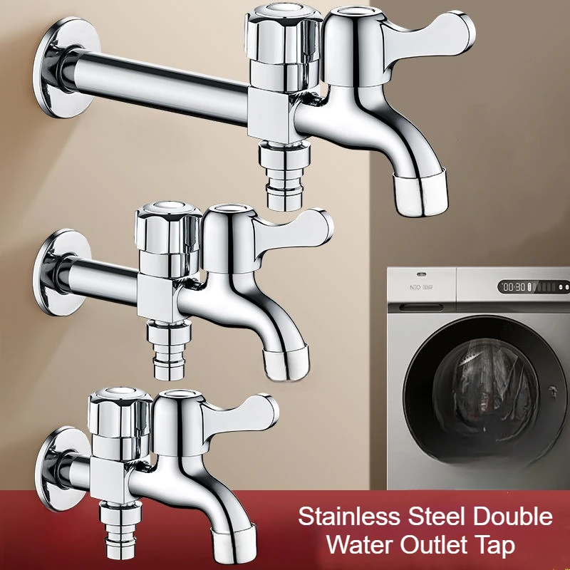 

Household Toilet Mop Pool Faucet Wall Mounted Multifunctional Bathroom Faucets Thickend Washing Machine Water Tap G1/2