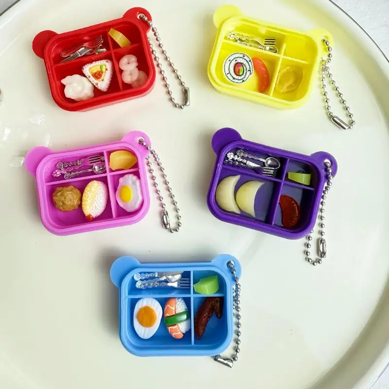 1 Juego de bolsa para teléfono colgante casa de muñecas Mini fiambrera pequeña vajilla miniaturas muebles de cocina artículos accesorios decorativos