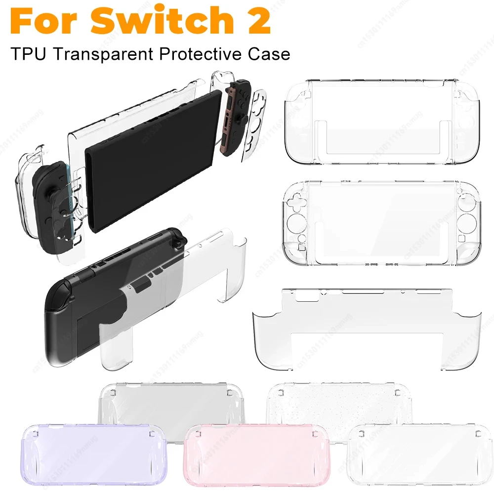 

Прозрачный чехол из ТПУ для Switch 2, защитный чехол, водонепроницаемый, устойчивый к царапинам защитный чехол для игровой консоли Switch 2,