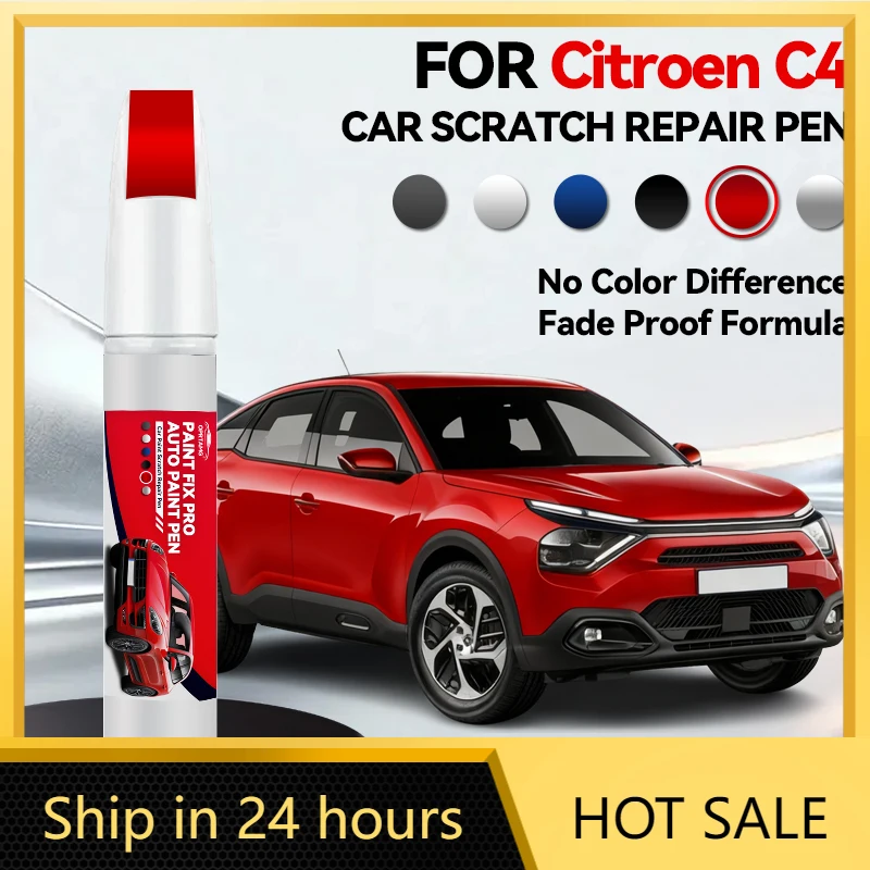 Car Dedicated For Citroen C4 2004-2025 LC B7 E3 C41/C43 Paint Repair Pen Touch Up Scratch Remover DIY Auto Accessories Black Whi