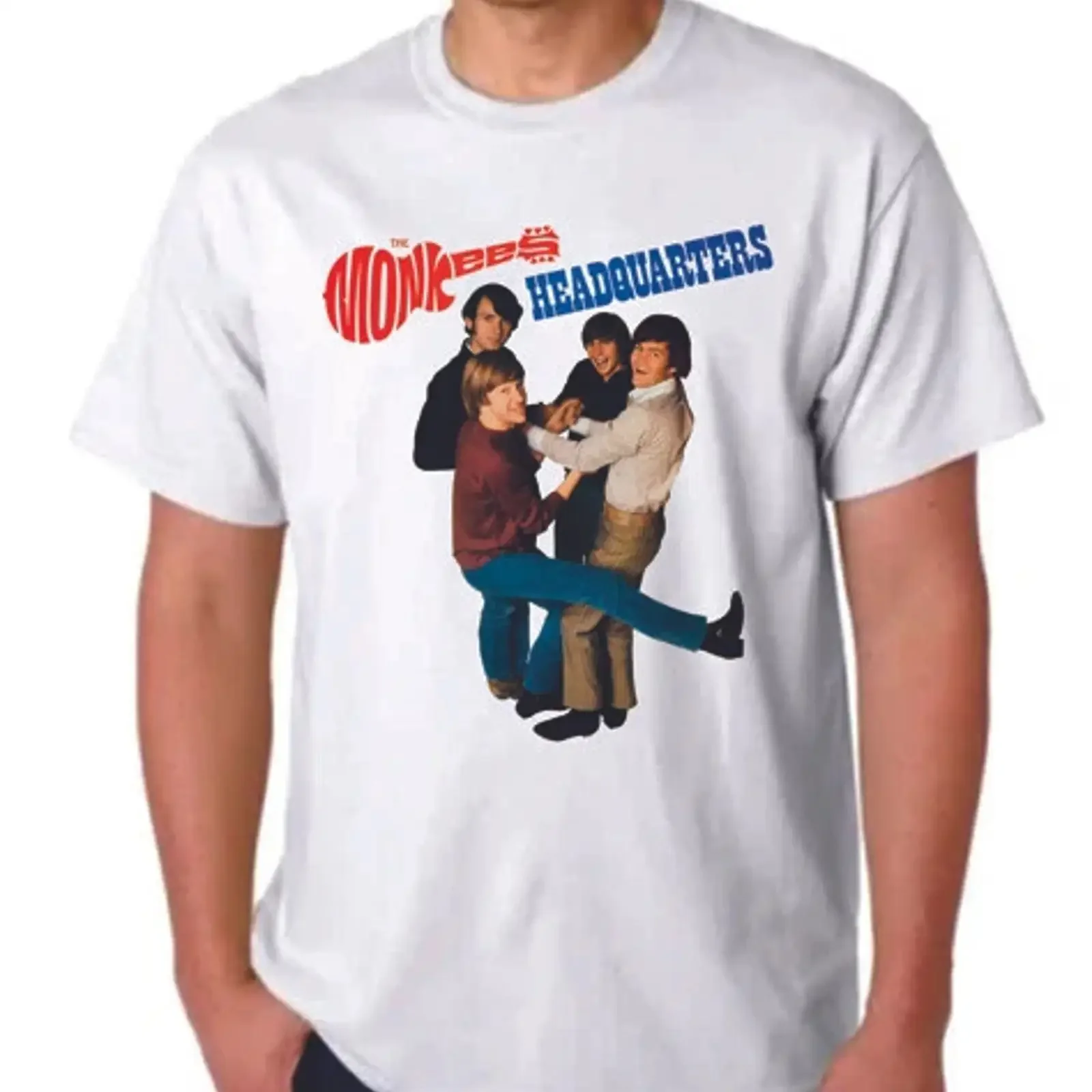 THE MONKEES HEADQUARTIER SHIRT T DAVY NESMITH TORK DOLENZ vintage Washed graphic Versatile Breathable streetwear Comfortable