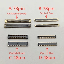 10pcs LCD Display Screen Flex FPC Connector For Samsung Galaxy A12 A125 A125F M12 M127 M127F USB Charger Charging Plug 48-78 Pin