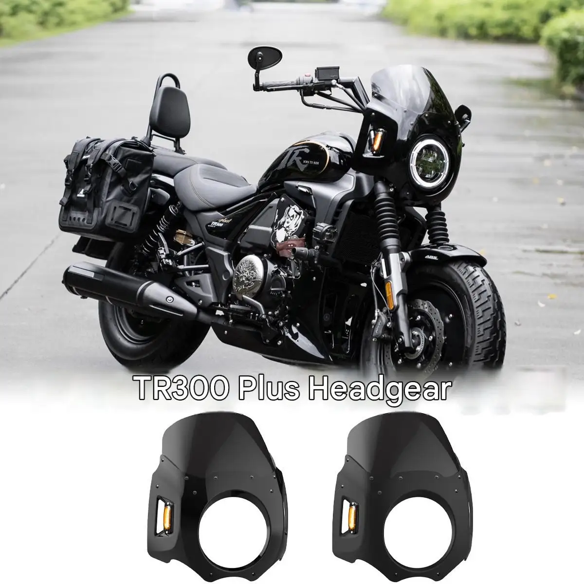 For Haojue TR300 Plus universal modification accessory - Motorcycle Brow Fairing Headlight Mask Fairing