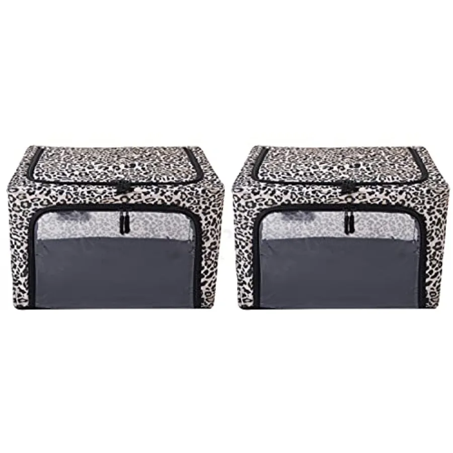 

Beau' Foldable Stackable Fabric Home Storage Boxes with Steel Frames - Set of 2 Small