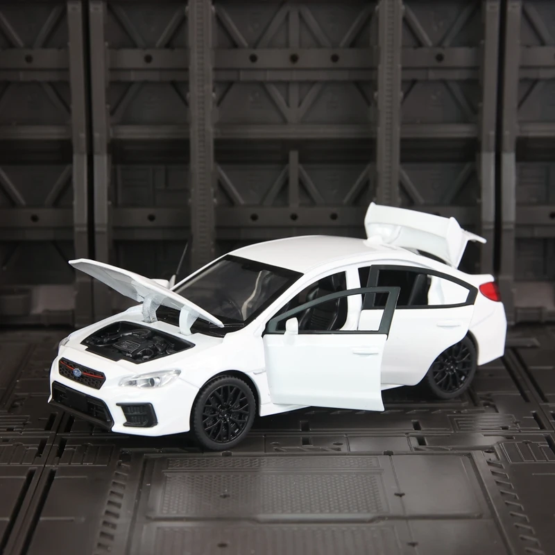 

1:30 Subaru WRX STI alloy racing car model has simulated sound and lighting functions can be given as a gift to children