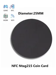 Ntag215 Coin Card 13.56MHZ NFC 215 Black Card RFID NFC Tags 504 Bytes TagMo Forum Type2 For NFC Phone Game