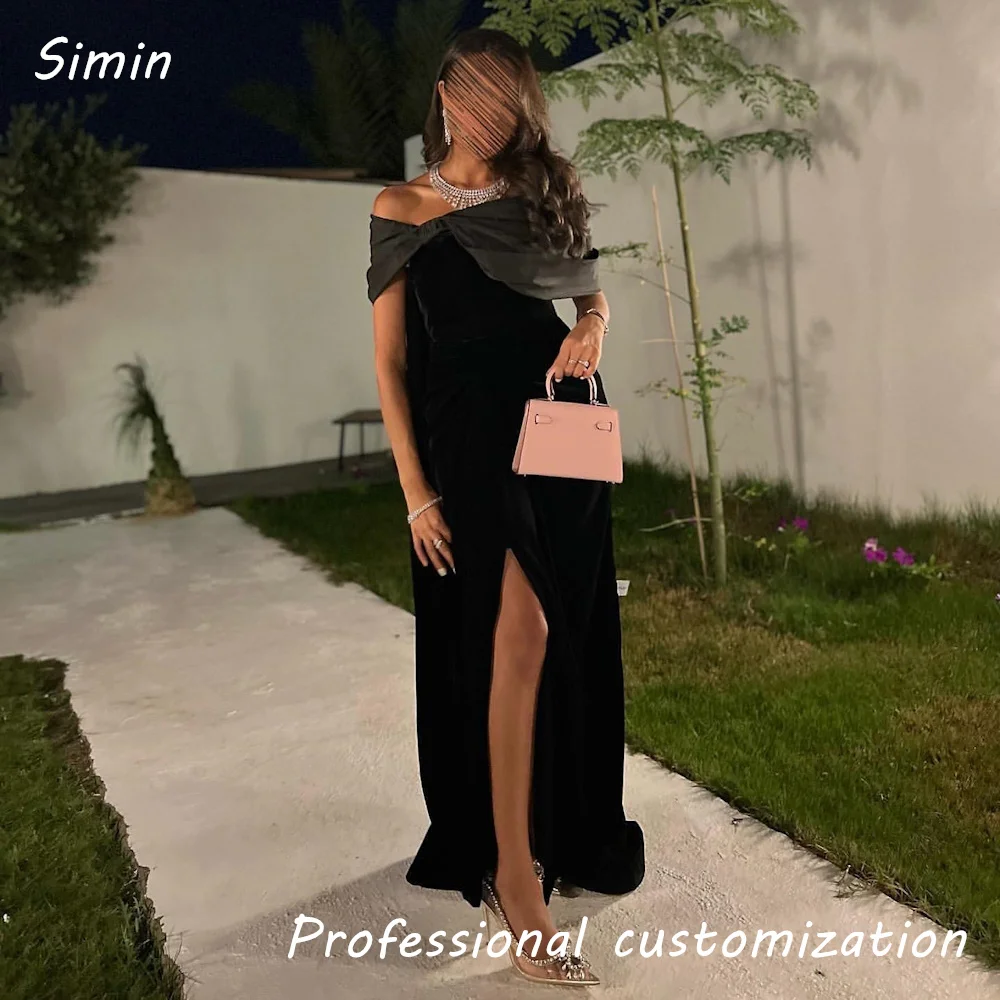 

Simin Crepe Mermaid Off-the-shoulder Pleats Formal Luxury Prom Gown Floor-length Evening Elegant Party dresses for women 2024