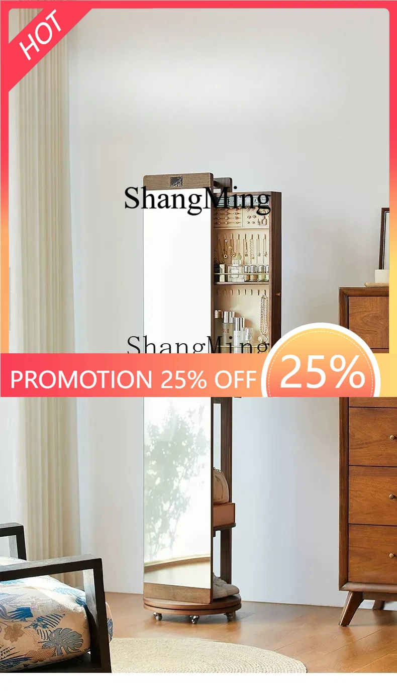 

FG floor coat rack with mirror integrated multi-functional shelf bedroom home full body fitting mirror full length mirror