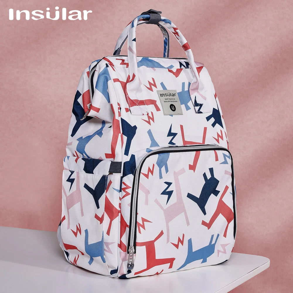 Insular Baby Diaper Bag Backpack Baby Organizer Bags with Hooks Large Capacity Stroller Travel Bag for Baby Care Nappy Bag