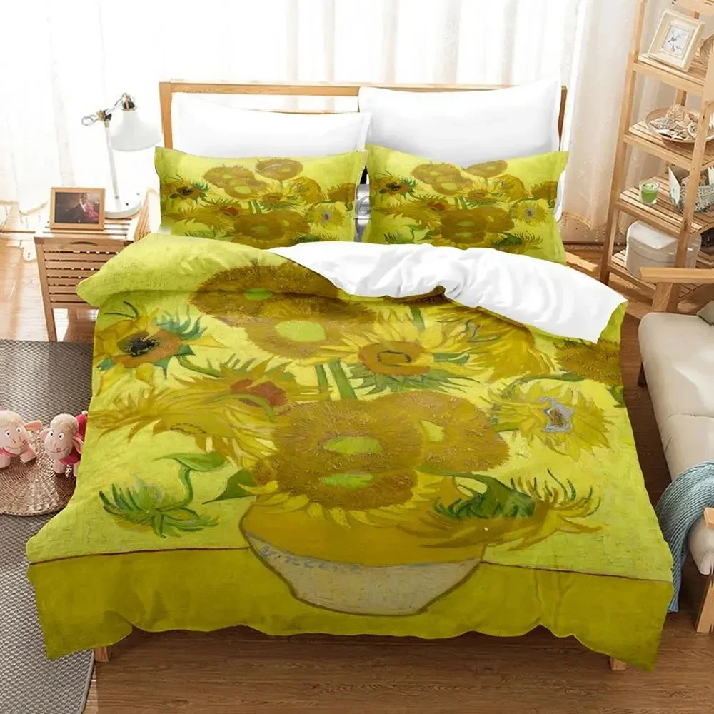 3D Print Van Gogh Bedding Set Duvet Cover Bed Set Quilt Cover Pillowcase Comforter king Queen Size Boys Adult Bedding Set