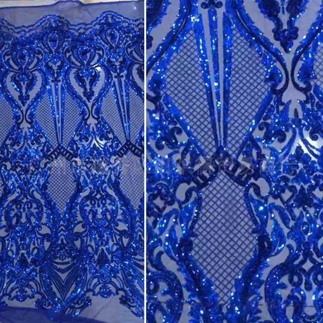 18 Colors African Sequins Net Lace Fabric High Quality Embroidery Sequin French Mesh For Nigerian Party Sequin Dress Material