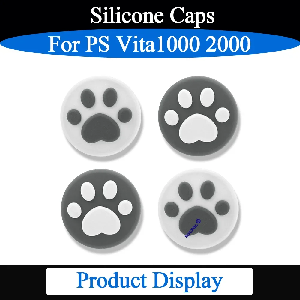 Voor PS Vita 1000 2000 Multi-kleuren siliconen dop Antislip analoge joystickdoppen voor PSV1000 2000 Accessoire Cat Claw/Circle Design