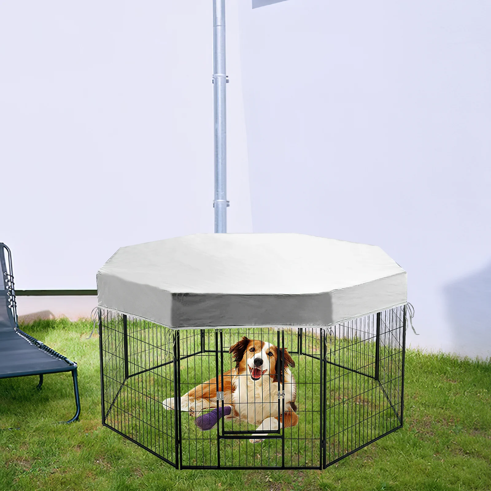 Housse de parc pour chien en tissu Oxford, imperméable, résistante aux UV, pour la protection des chenils en extérieur, protection solaire pour animaux de compagnie, utilisation en camping