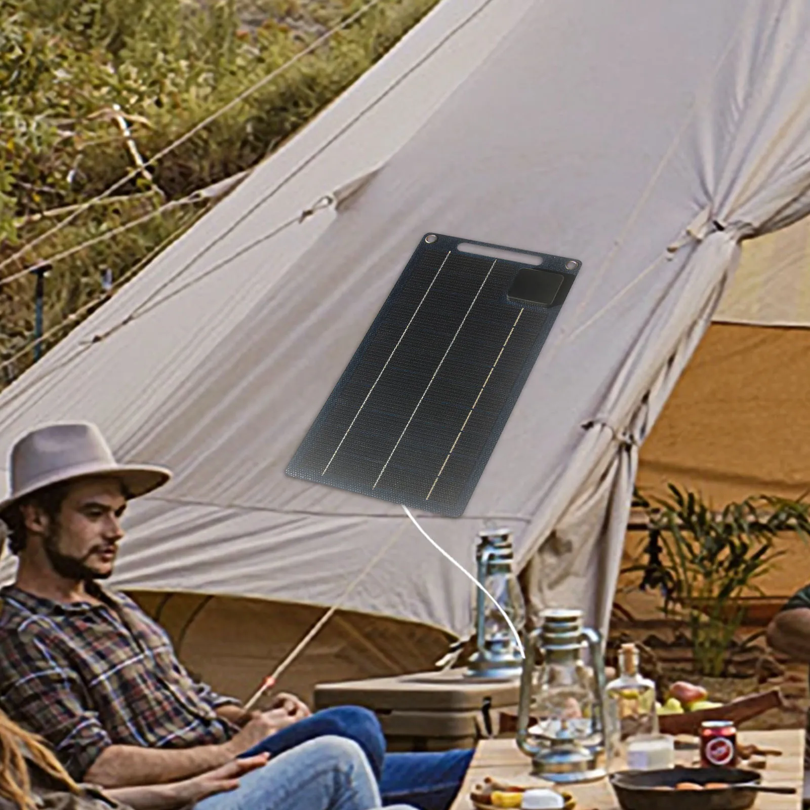 

10 Вт 5 В Гибкое солнечное зарядное устройство Монокристаллическая солнечная зарядная панель для камеры безопасности с перезаряжаемой батареей