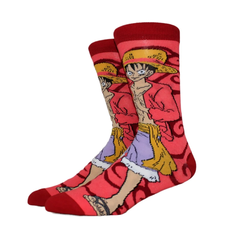 4 Paar Anime-Socken im Angebot ONE PIECE Kniehohe Damen-Cosplay-Socken Persönliche Hip-Hop Harajuku Herren Lustige Socken Größe 36-44 – Detail 10