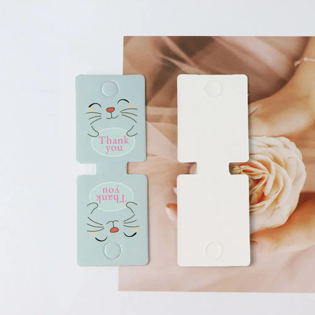 

100 Sheets Hair Accessories Jewelry Display Paper Card Necklace Packaging Headdress Rope Storage Grey