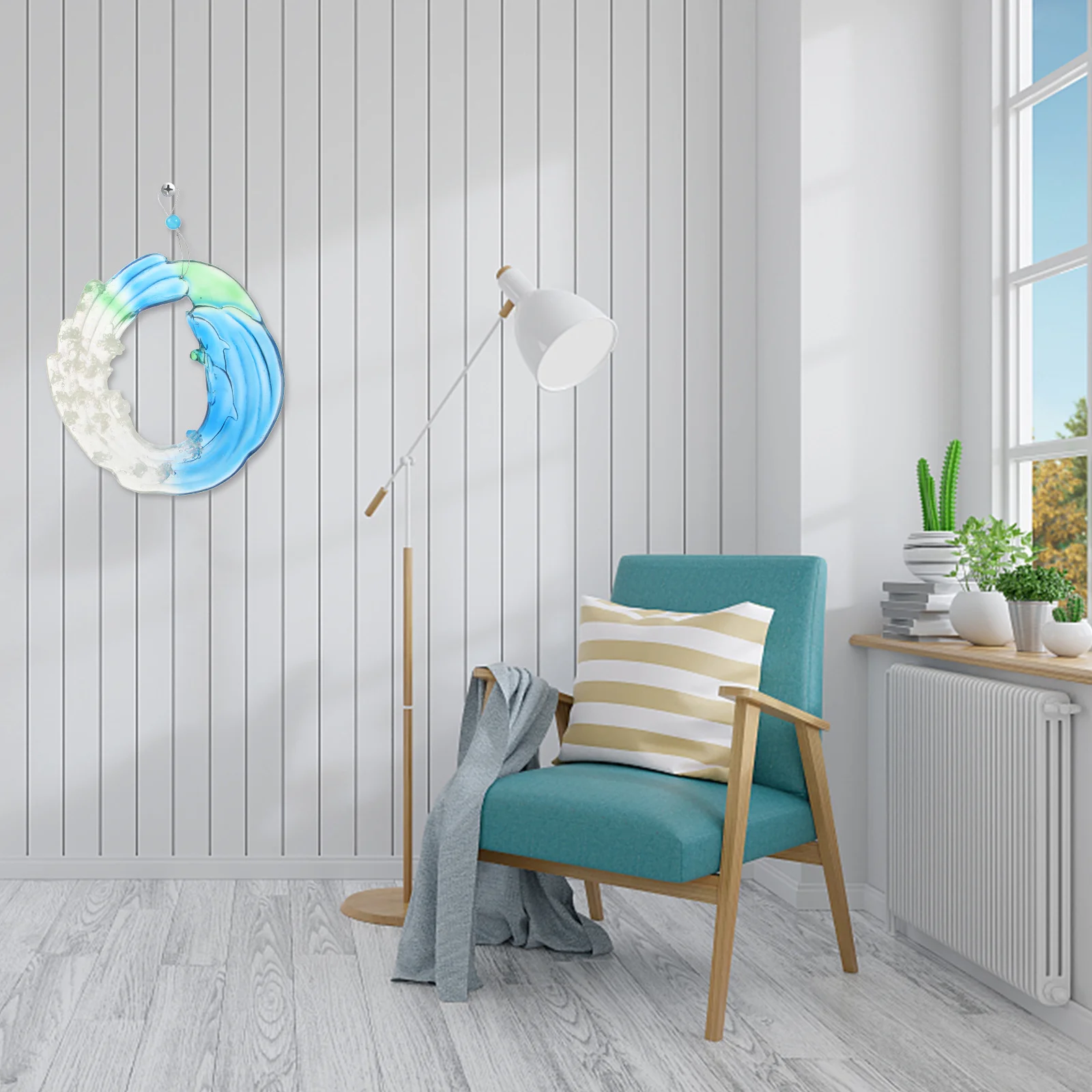 

1Pcs Hawaii Resin Sea Wave Pendant Garden Hanging Ornament Outdoor Yard Home Decoration Resin Pendant Home Ornament