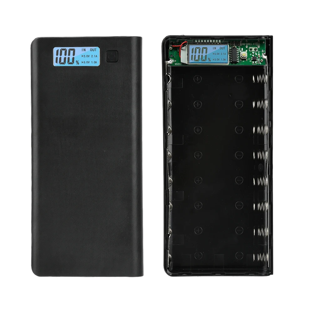 Portable 8*18650 Battery Holder DIY kit LCD Display Dual USB Power Bank Case Welding-free Battery Box for Mobile Phone Charging view 6