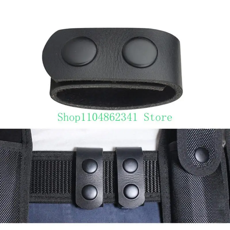 Belt Holder Double Snaps Button Closure for Duty Belt Outdoor Sports Backpack Strap Faux Leather Belt Keeper Buckles